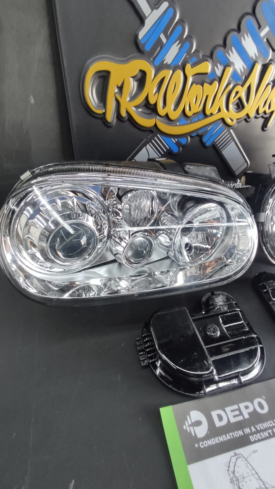 Faros E-Code Cromo con Niebla Golf GTI Mk4 R32 Euro | Depo