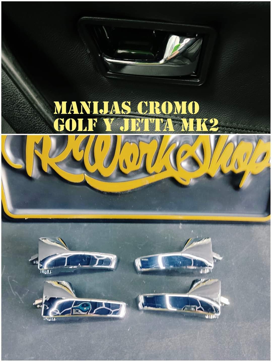 Manija Puerta Interior Cromo | Golf y Jetta Mk2 | Set 4 Piezas