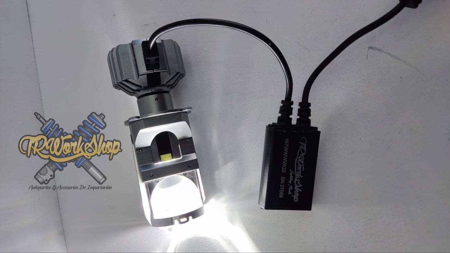LED H4 Mini Proyector Motocicleta 6000K | Canbus Alta Calidad