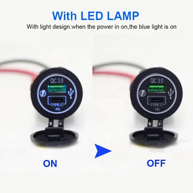 10 Pzas Cargador USB + Tipo C Carga Rápida 12V-24V Auto y Bus | TRWS