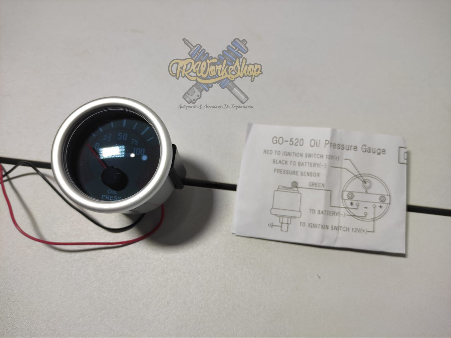 Medidor de Voltaje 8V a 16V 52mm Universal | Negro Humo | Luz Blanca | TRWS
