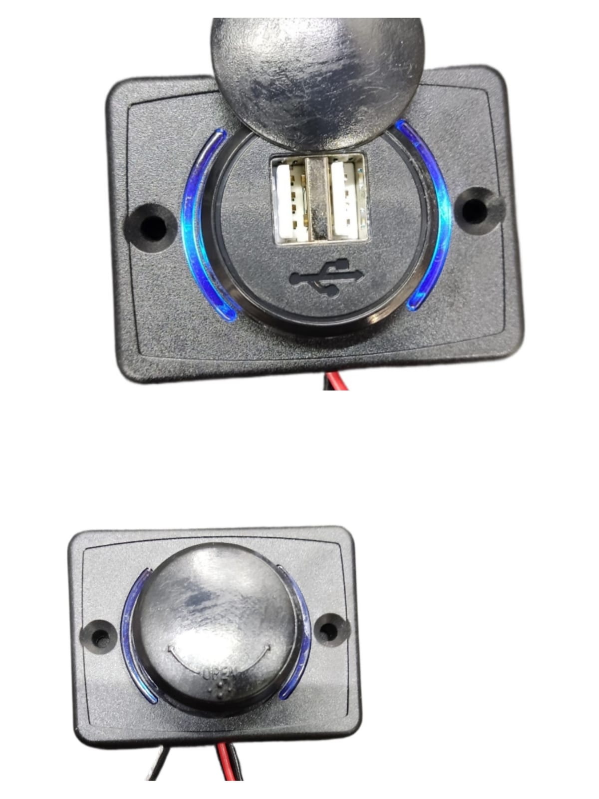10 Pzs Cargador USB Iluminado Doble 12V-24V Para Auto y Bus | TRWS