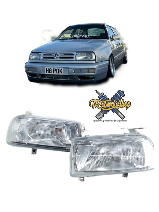 Par de Faros E-Code Europeo VW Jetta Mk3 Rallado | TRW