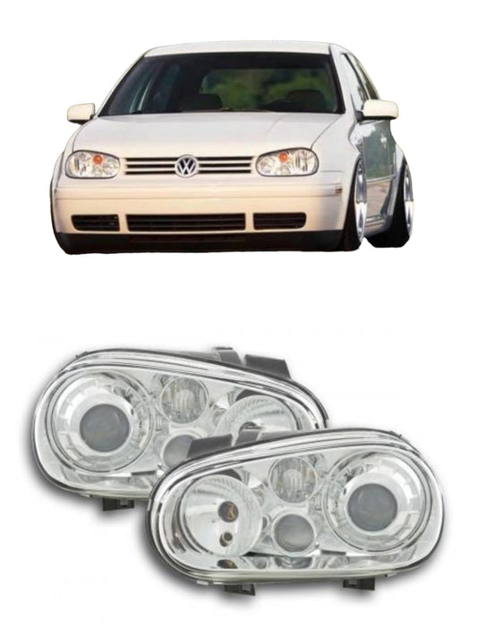 Faros E-Code Cromo con Niebla Golf GTI Mk4 R32 Euro | Depo