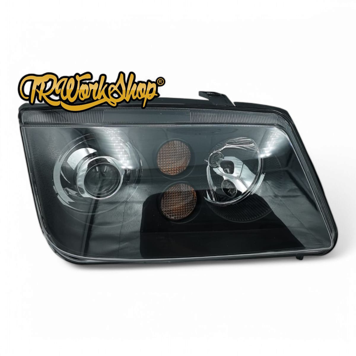 Faros VW Jetta A4 Mk4 Bora Tipo R-Line Chrome & Black Euro Style (Par) | Depo