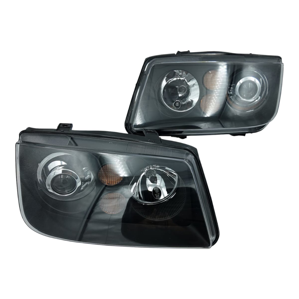 Faros VW Jetta A4 Mk4 Bora Tipo R-Line Chrome & Black Euro Style (Par) | Depo