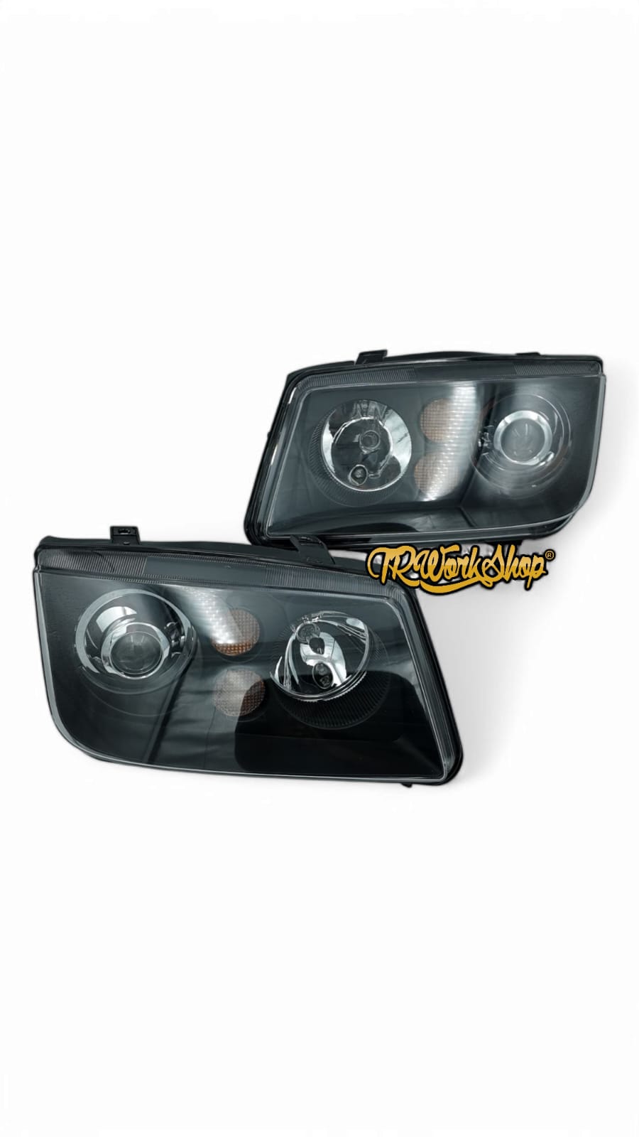 Faros VW Jetta A4 Mk4 Bora Tipo R-Line Chrome & Black Euro Style (Par) | Depo