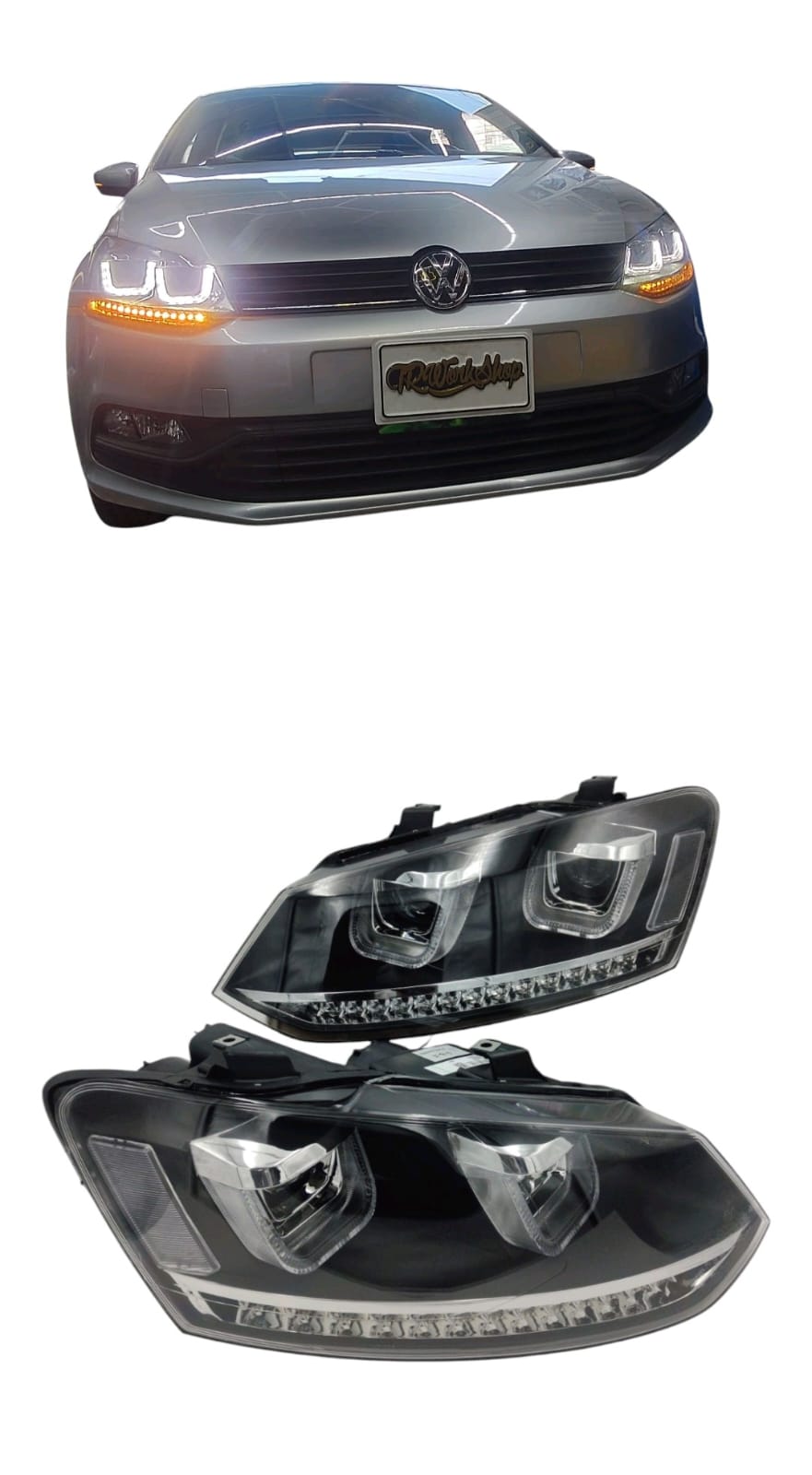 Faros VW Polo GTI Vento 2013-2022 Tipo Herradura DLR Import