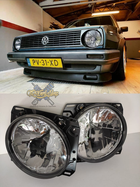 Faros Principales VW Golf Mk2 Smoke Iron Cross (2 Pzas) | JOM