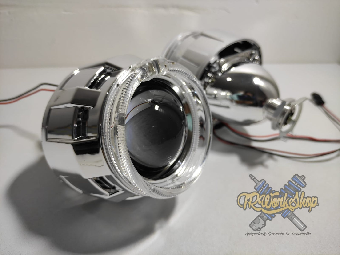 Proyectores Ojo de Ángel Blanco | 2.5” Bi-Xenón | Para Faro H4 y H7 | Retrofit Universal | TRWS