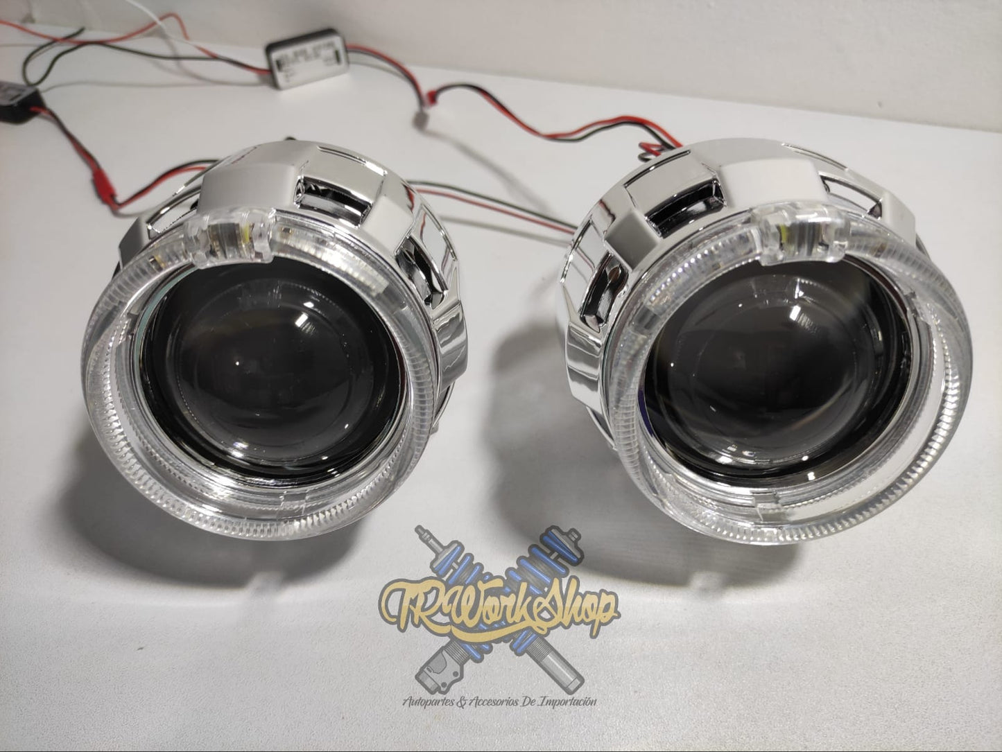 Proyectores Ojo de Ángel Blanco | 2.5” Bi-Xenón | Para Faro H4 y H7 | Retrofit Universal | TRWS