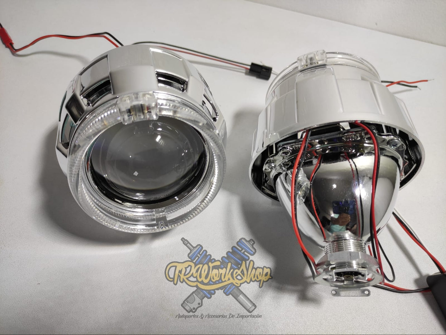 Proyectores Ojo de Ángel Blanco | 2.5” Bi-Xenón | Para Faro H4 y H7 | Retrofit Universal | TRWS