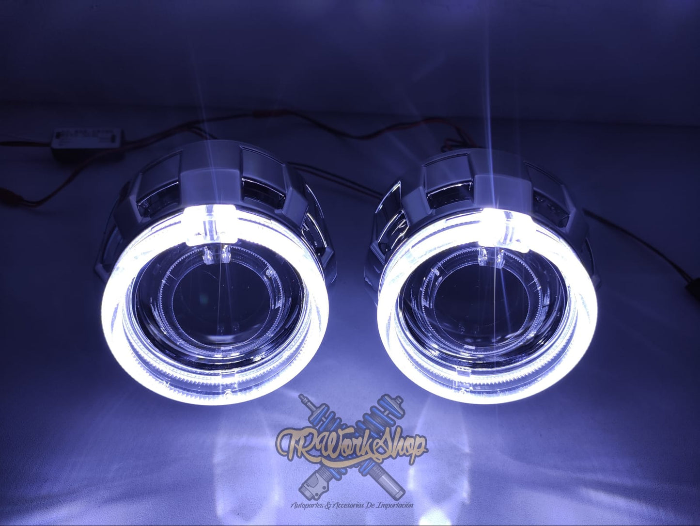 Proyectores Ojo de Ángel Blanco | 2.5” Bi-Xenón | Para Faro H4 y H7 | Retrofit Universal | TRWS