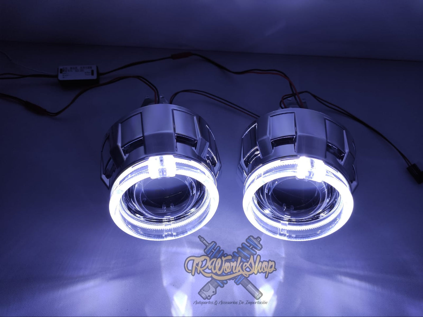 Proyectores Ojo de Ángel Blanco | 2.5” Bi-Xenón | Para Faro H4 y H7 | Retrofit Universal | TRWS