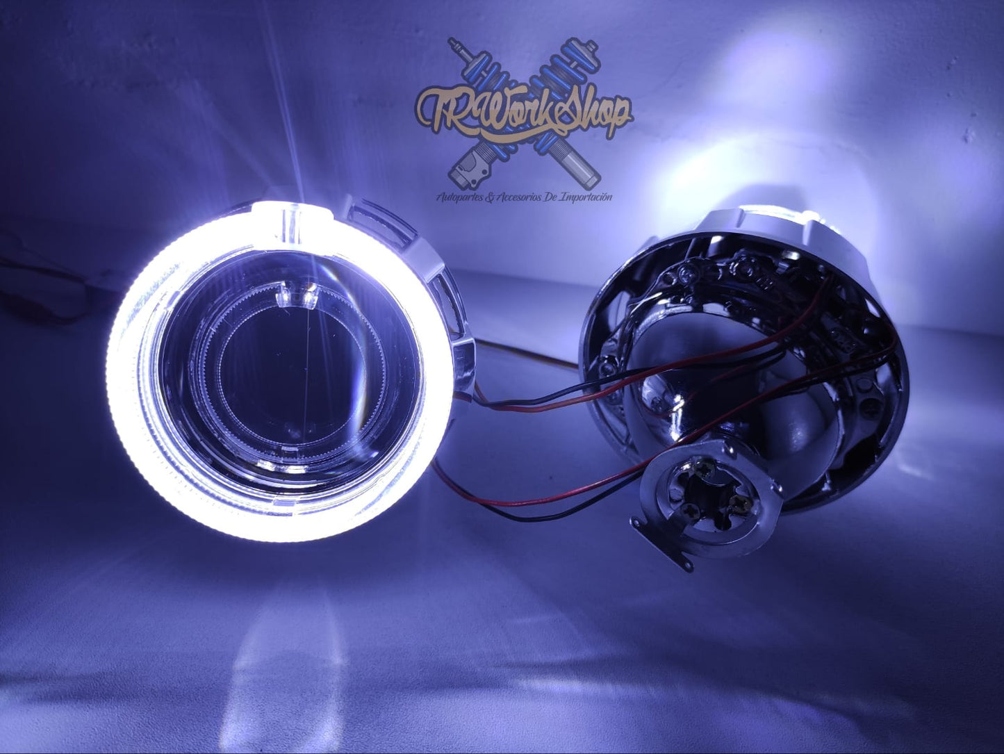 Proyectores Ojo de Ángel Blanco | 2.5” Bi-Xenón | Para Faro H4 y H7 | Retrofit Universal | TRWS
