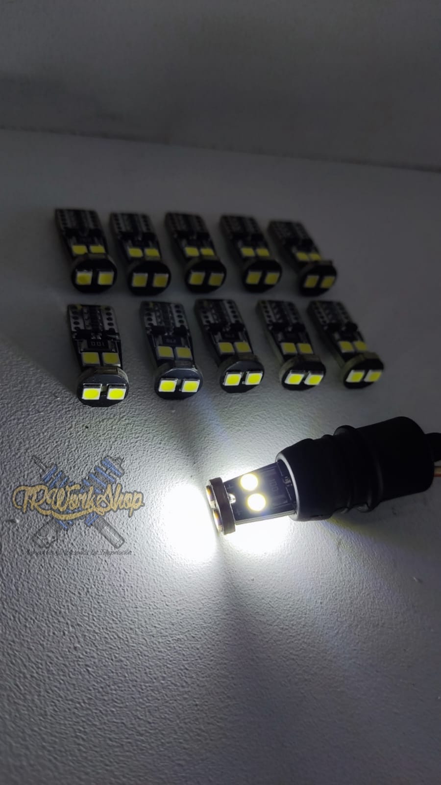 Focos LED T10 Canbus Sin Error 12V | Kit 10 Piezas | Blanco Cálido | TRWS