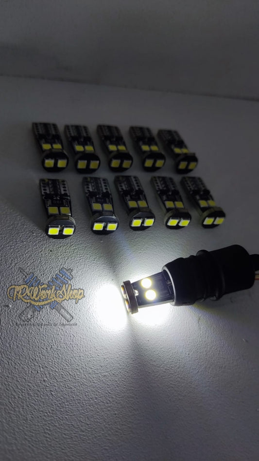 Focos LED T10 Canbus Sin Error 12V | Kit 10 Piezas | Blanco Cálido | TRWS